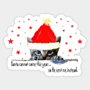 Funny Christmas Cat meme Sticker